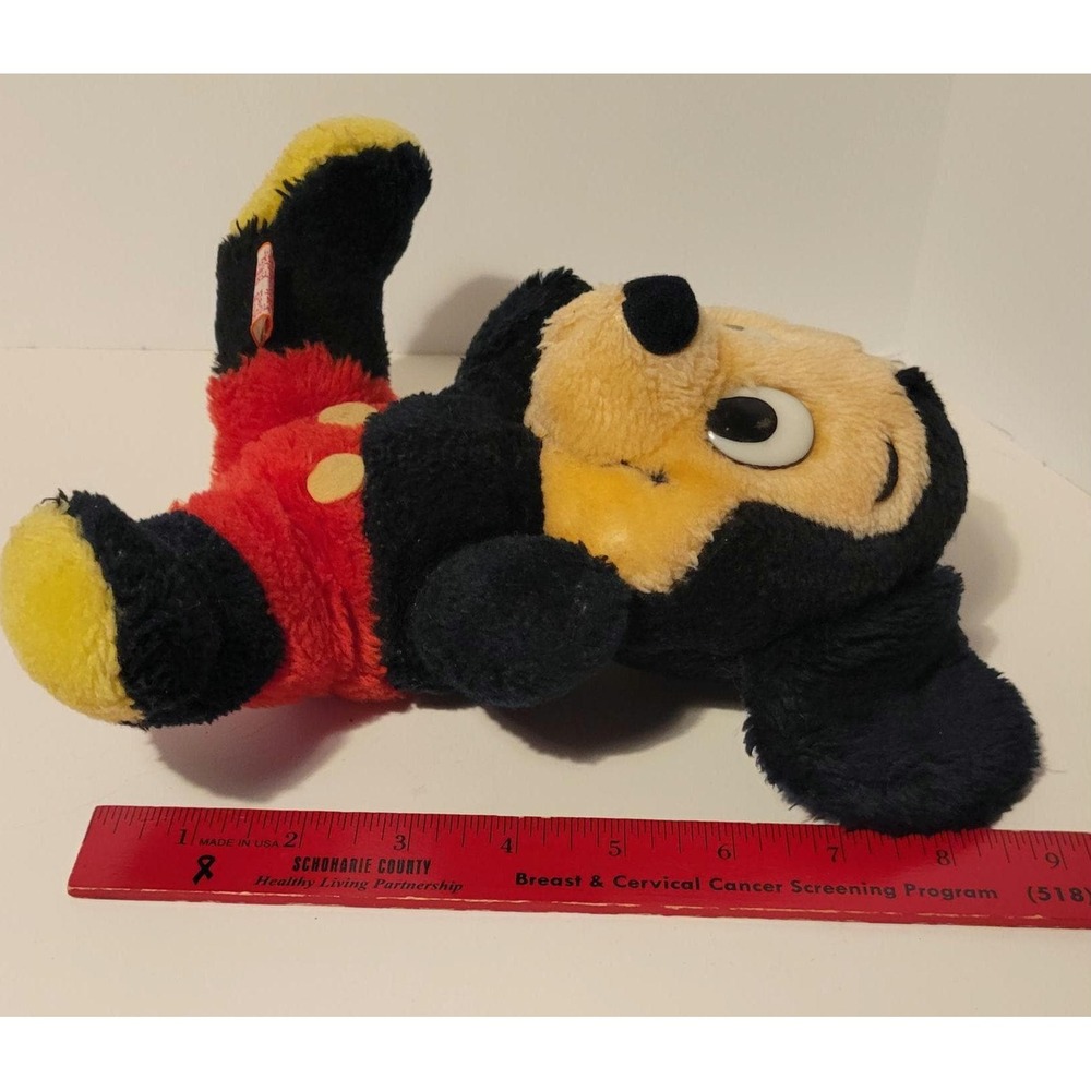 Vintage 80s Mickey Mouse 9" Disney Plush R Dakin Ground NutShell Stuffed Clean - Picture 7 of 7